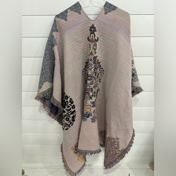 Anthropologie Multicolor Patterned Poncho - Picture 8 of 8